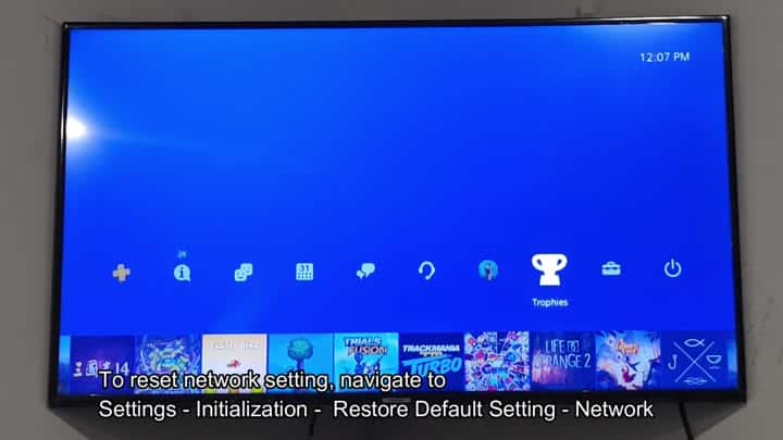 PS4 home screen with game tiles PS4 home screen with game tiles