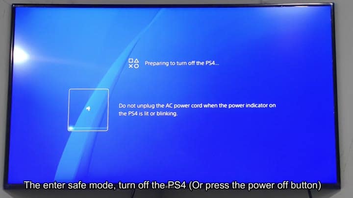 PS4 screen shows shutting down PS4 screen shows shutting down