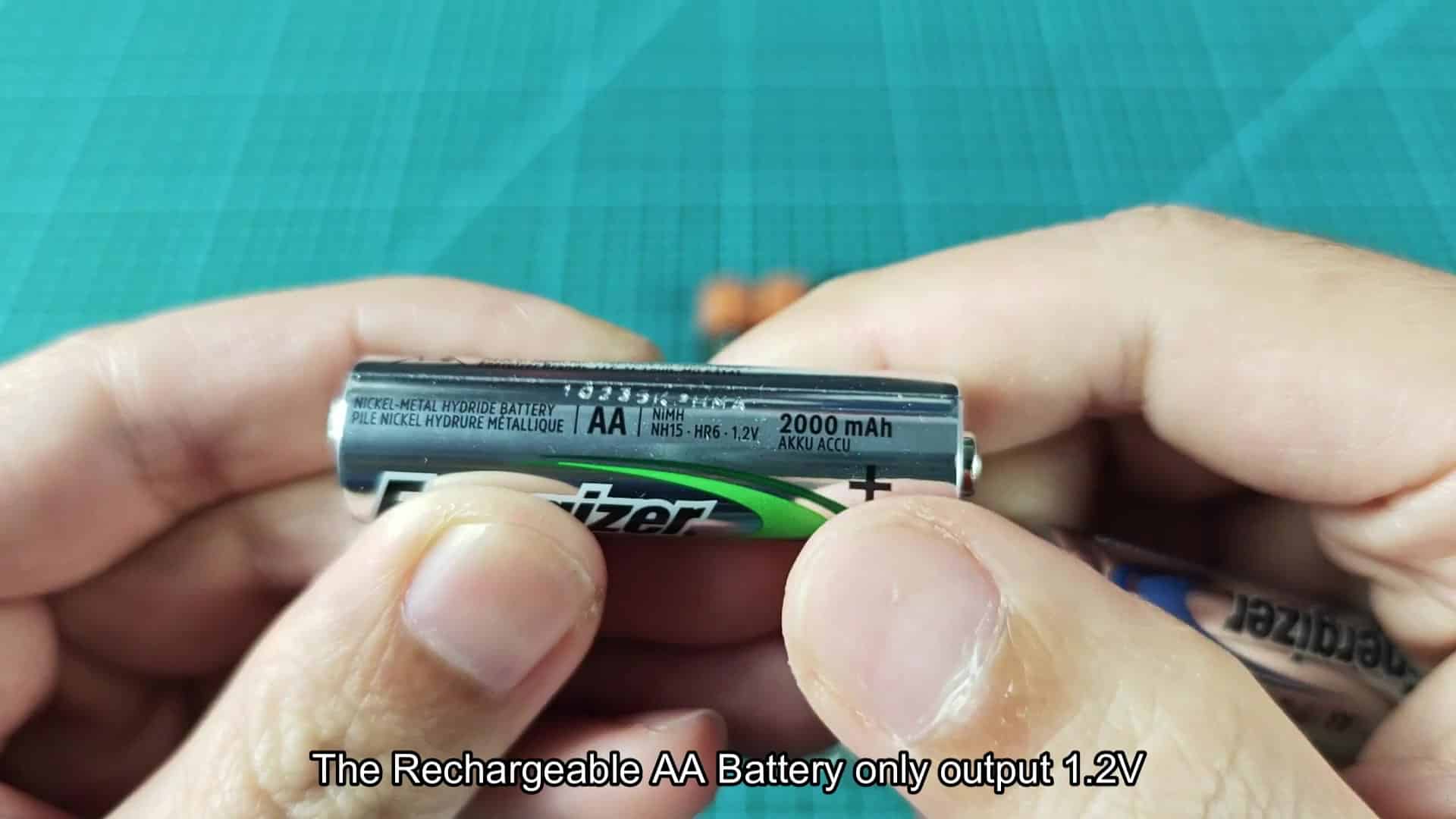 Rechargeable AA outputs only 1.2 volts Rechargeable AA outputs only 1.2 volts