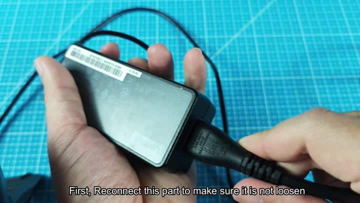 Reconnect charger cable port Reconnect charger cable port
