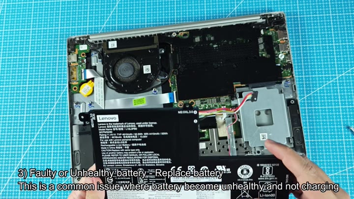 Removing defective Lenovo laptop battery Removing defective Lenovo laptop battery