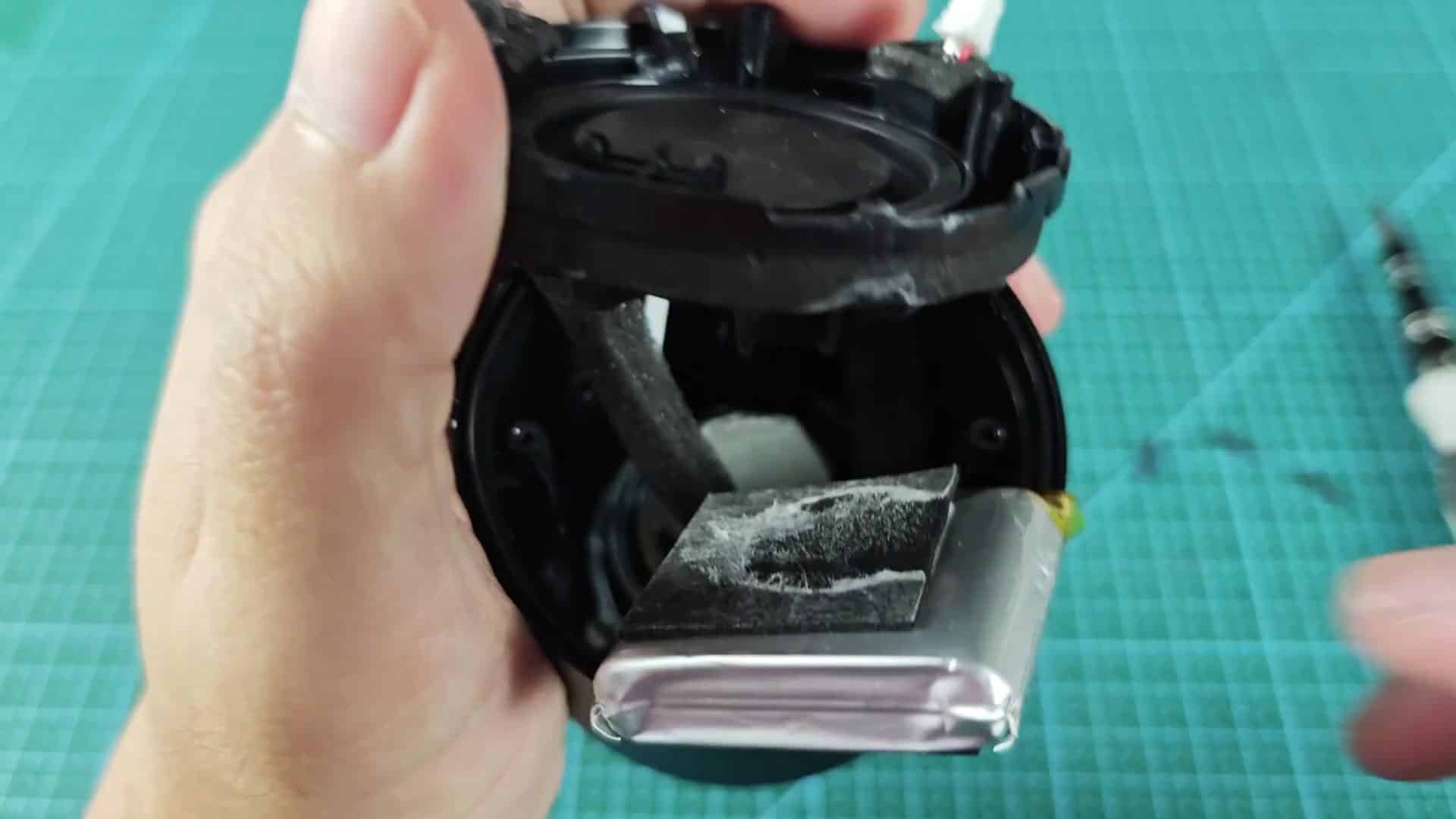 Removing yellow-taped battery pack Removing yellow-taped battery pack