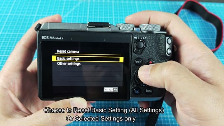 Reset camera menu options visible Reset camera menu options visible