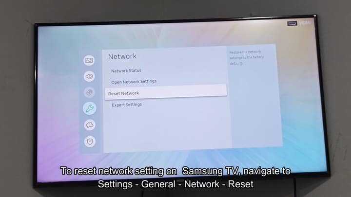 Reset Network option highlighted in menu Reset Network option highlighted in menu
