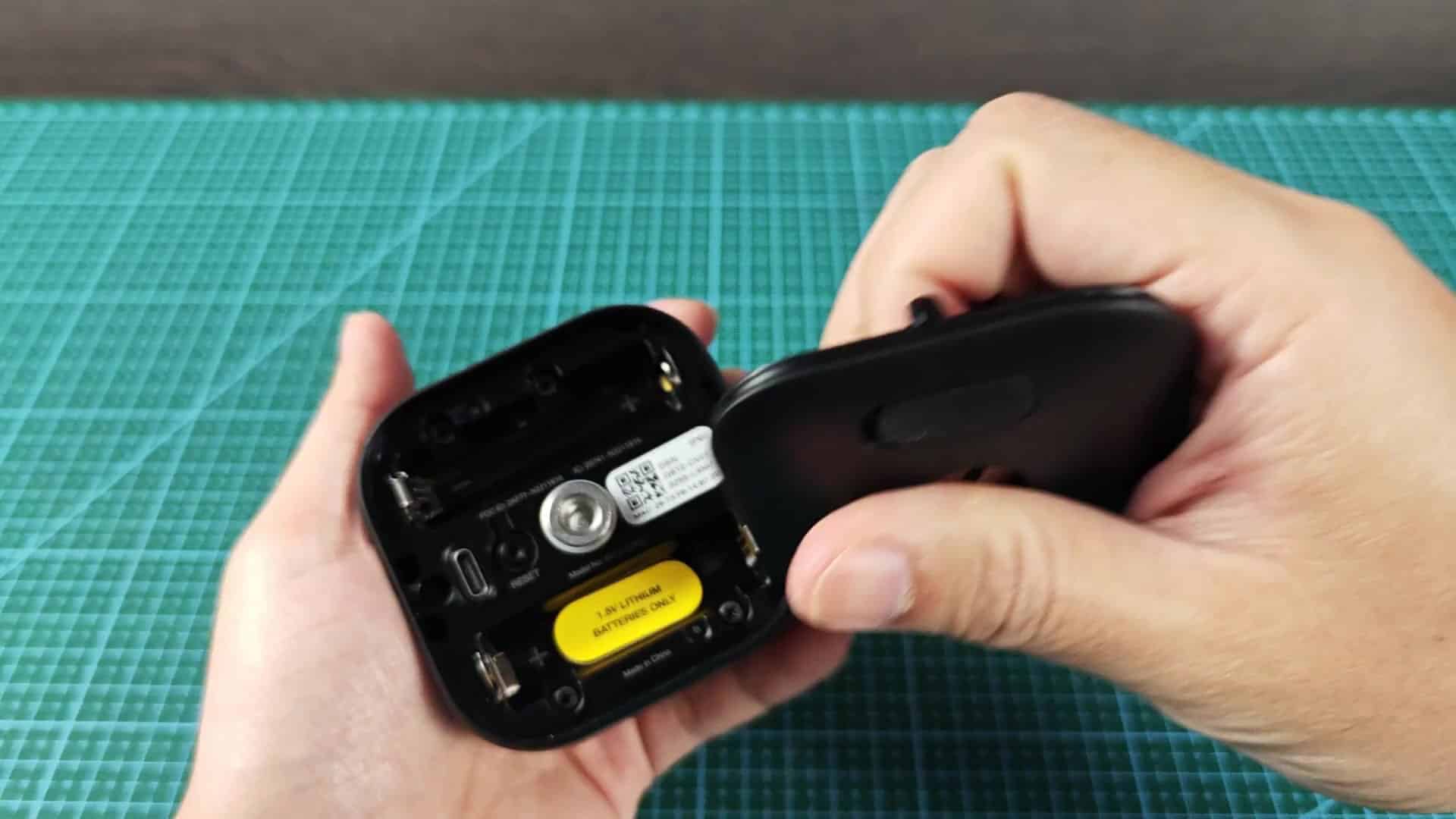 Revealed internal battery compartment and activation label Revealed internal battery compartment and activation label