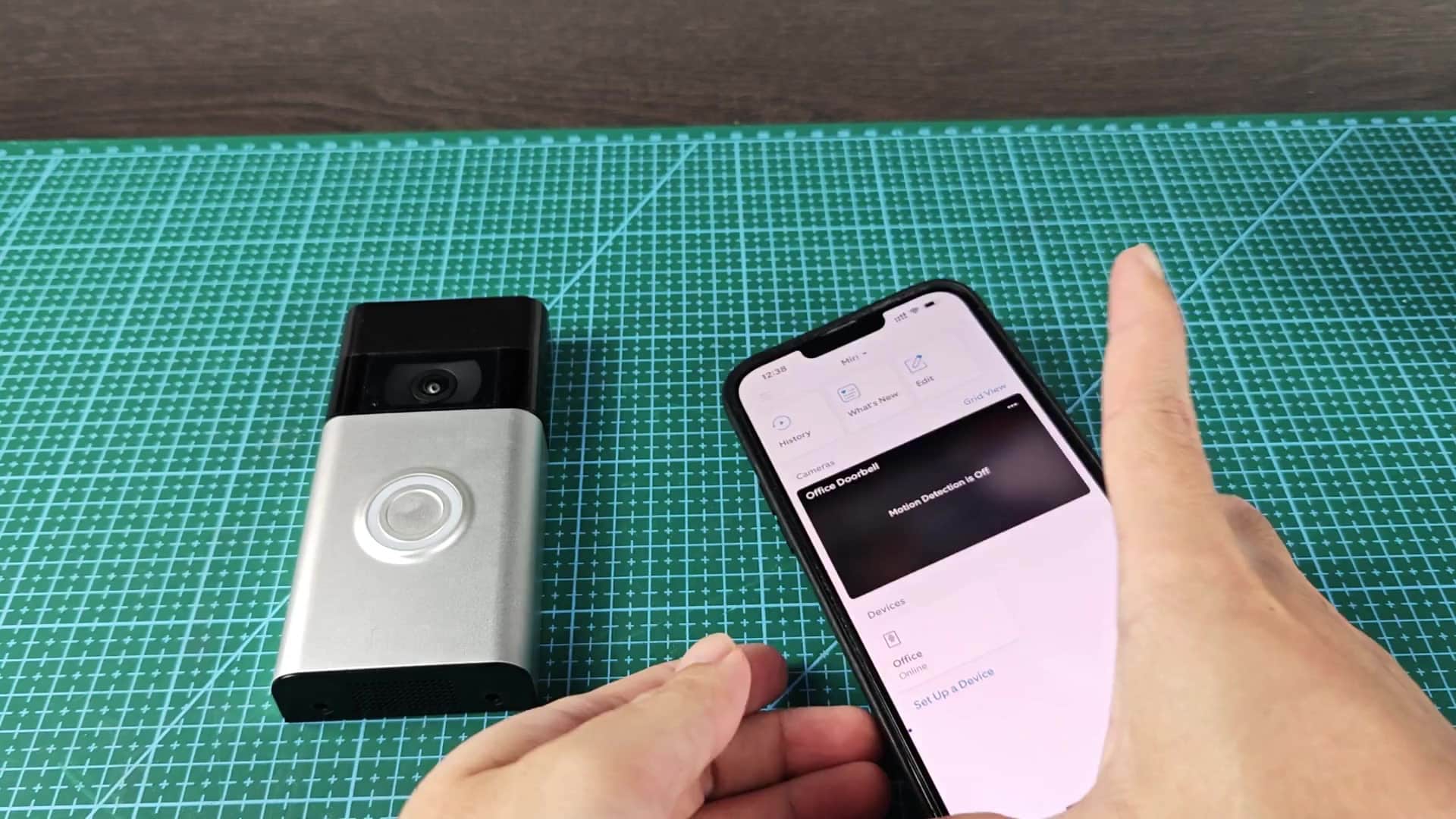 Ring app showing Office Doorbell settings Ring app showing Office Doorbell settings