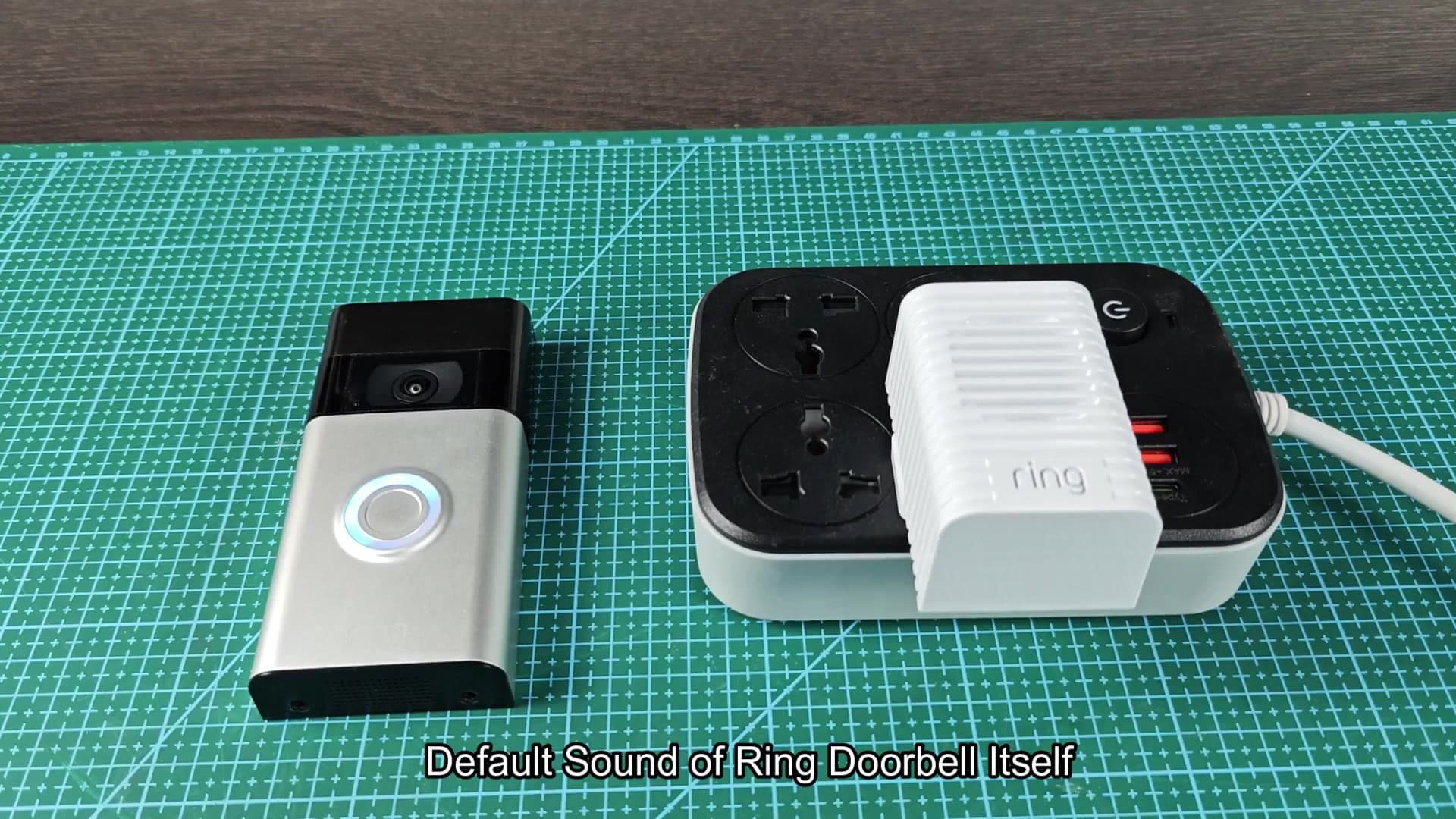 Ring doorbell with blue illuminated ring Ring doorbell with blue illuminated ring