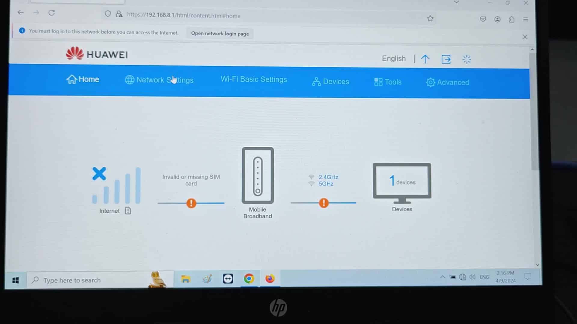 Router WiFi basic settings page toggle options Router WiFi basic settings page toggle options