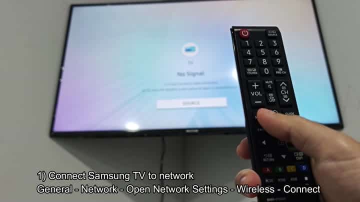Samsung remote pointing at TV screen Samsung remote pointing at TV screen