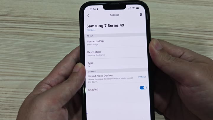 Samsung TV settings in Alexa app Samsung TV settings in Alexa app