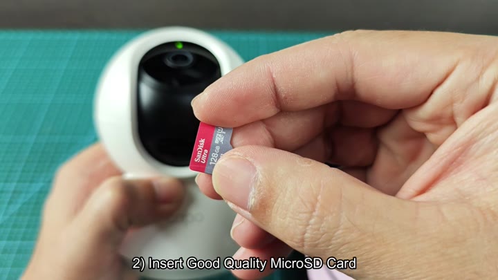 SanDisk MicroSD card near security camera SanDisk MicroSD card near security camera