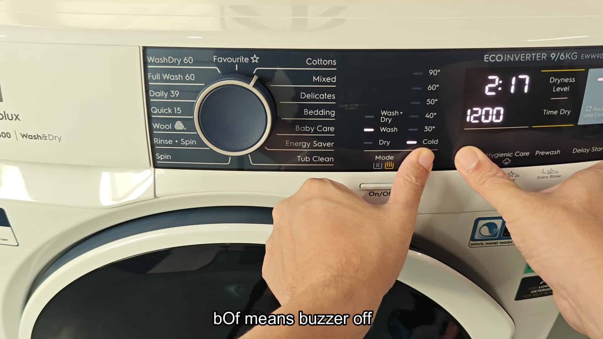 Screen changes to bOn for buzzer on Screen changes to bOn for buzzer on