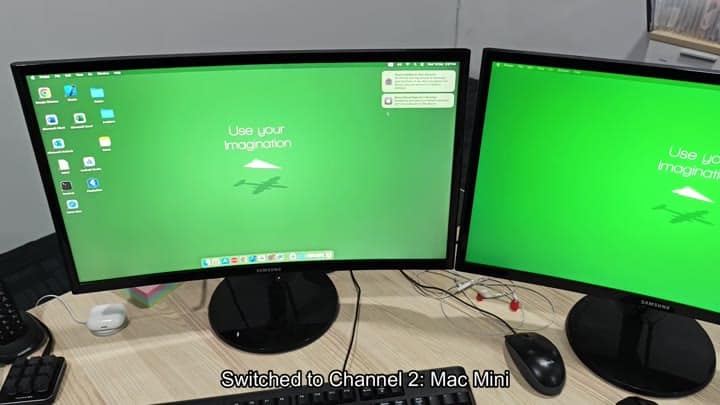 Screen switched to Mac Mini channel Screen switched to Mac Mini channel