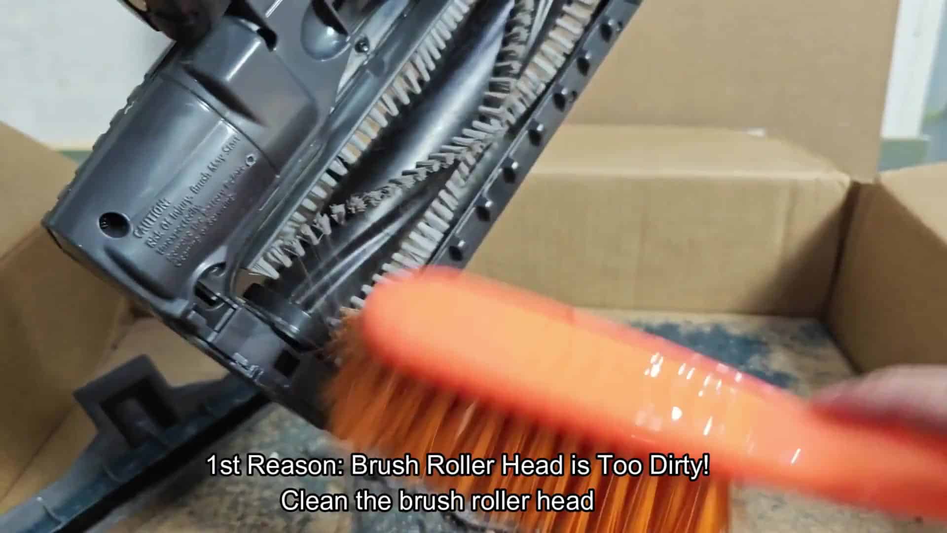 Scrubbing brush roller with cleaning tool Scrubbing brush roller with cleaning tool