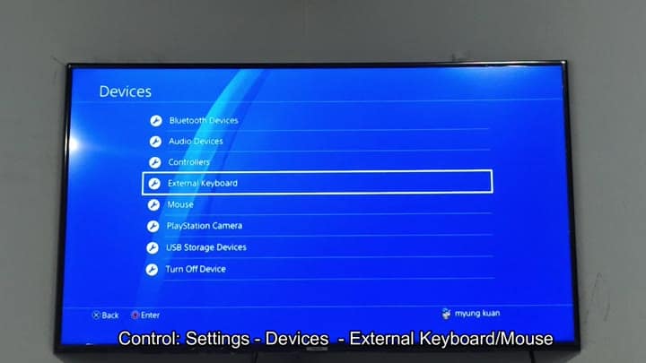 Select External Keyboard from Devices settings Select External Keyboard from Devices settings