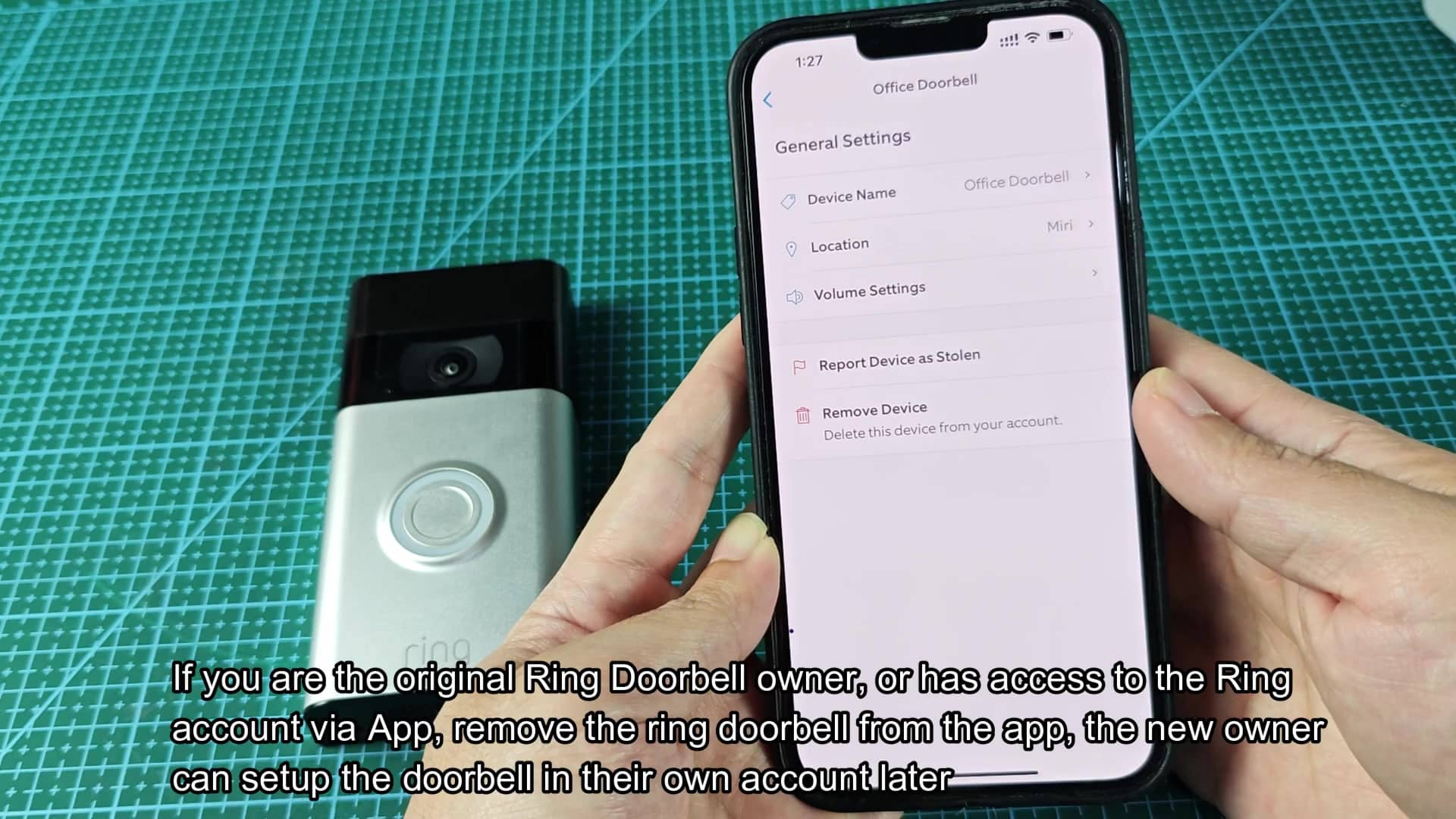 Select Remove Device from General Settings Select Remove Device from General Settings