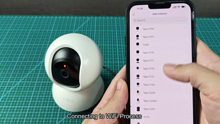 Selecting device in Tapo app Selecting device in Tapo app