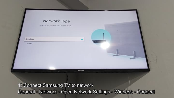 Selecting wireless network type on TV Selecting wireless network type on TV