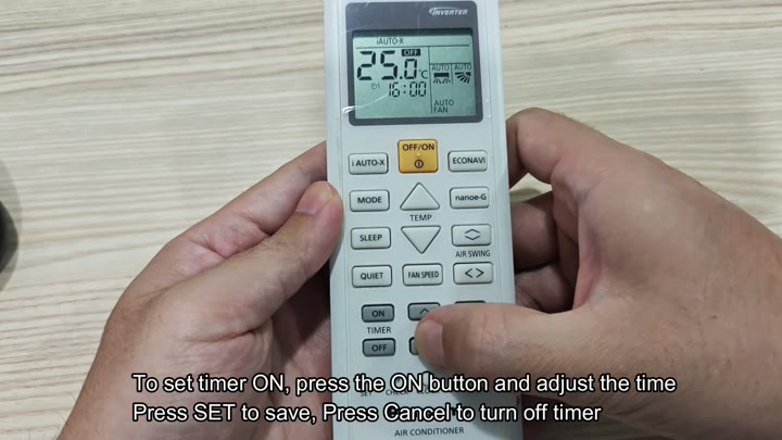 Setting timer on Panasonic remote Setting timer on Panasonic remote