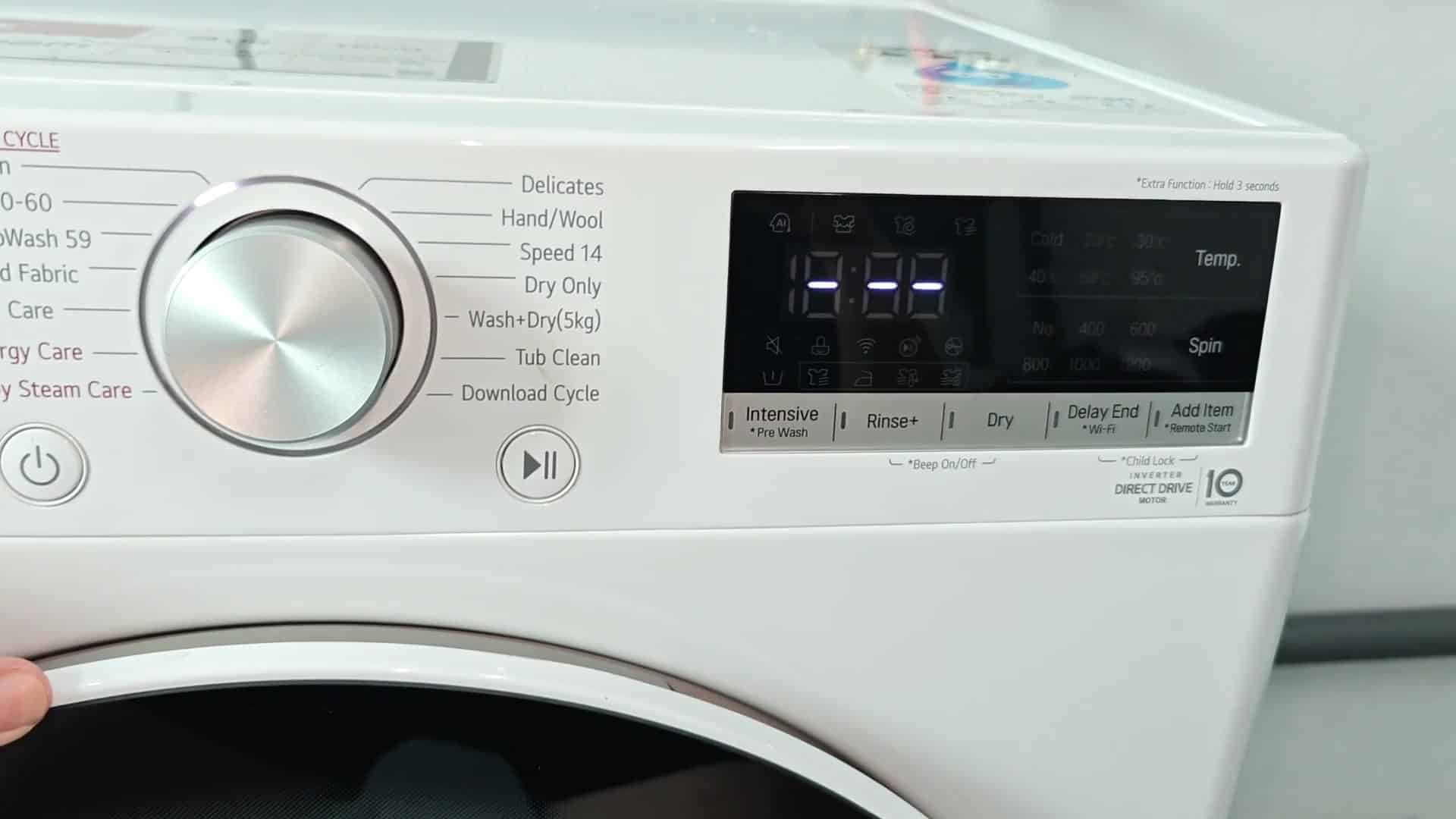 Setting wash temperature and spin speed Setting wash temperature and spin speed