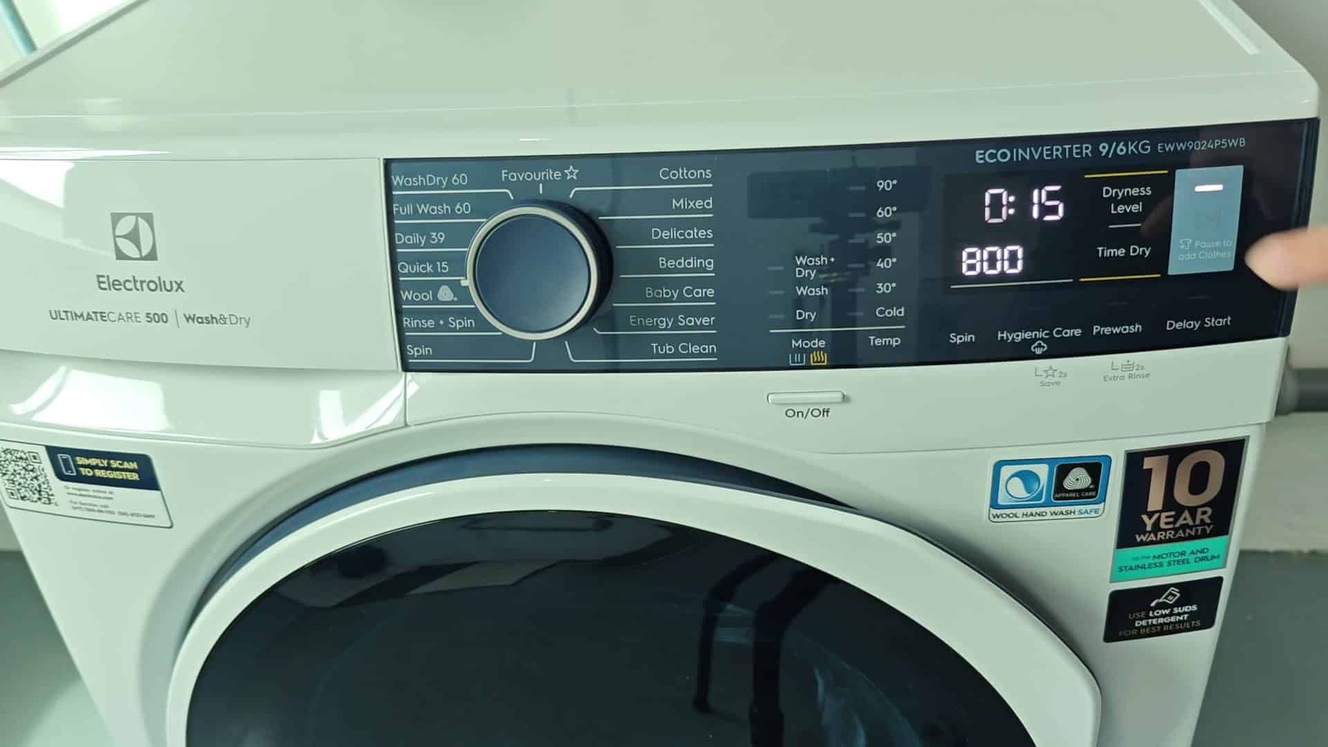 Settings reset to 800 spin speed Settings reset to 800 spin speed