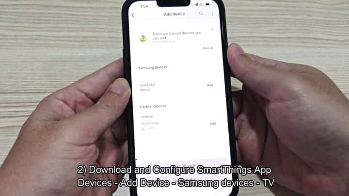 SmartThings app ready to add device SmartThings app ready to add device