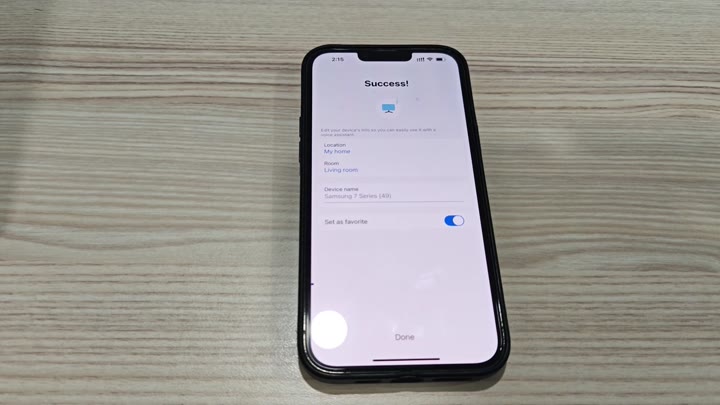 SmartThings confirms TV connection success SmartThings confirms TV connection success