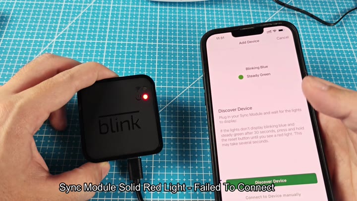 Sync module red light failed connect Sync module red light failed connect