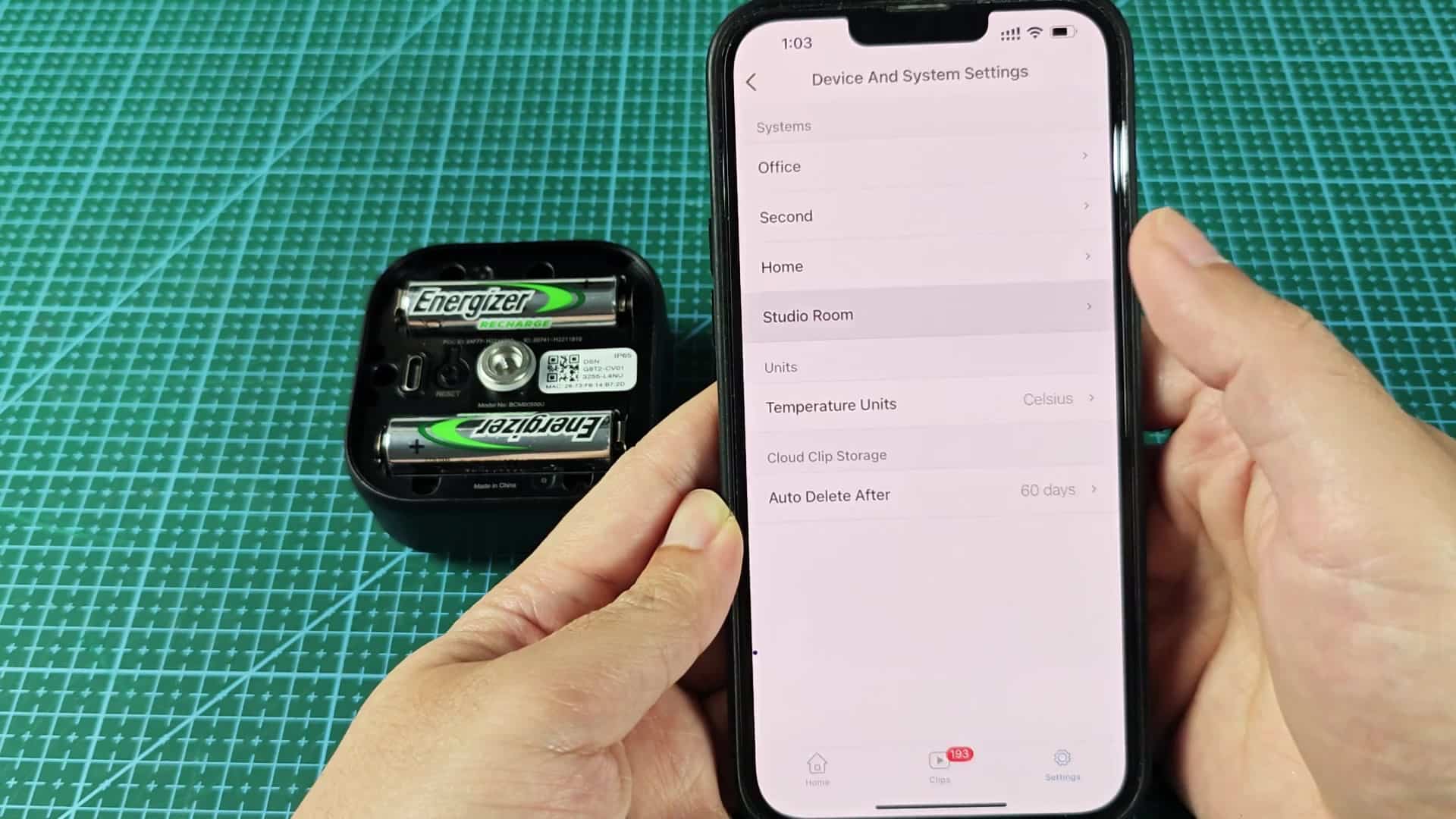System settings with delete option System settings with delete option