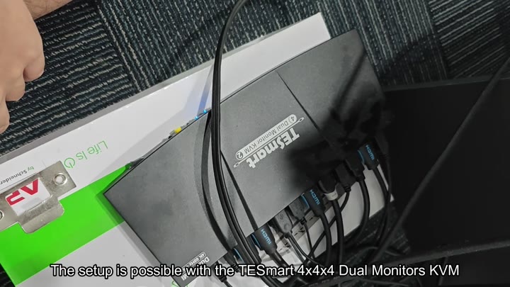 TESmart dual monitor KVM switch with cables TESmart dual monitor KVM switch with cables