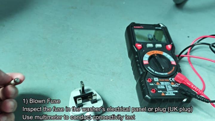Testing fuse connectivity with digital multimeter Testing fuse connectivity with digital multimeter