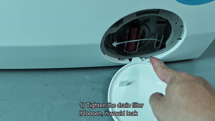 Tighten loose drain filter to stop leaks Tighten loose drain filter to stop leaks