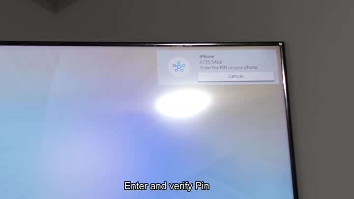TV displays AirPlay PIN for pairing TV displays AirPlay PIN for pairing