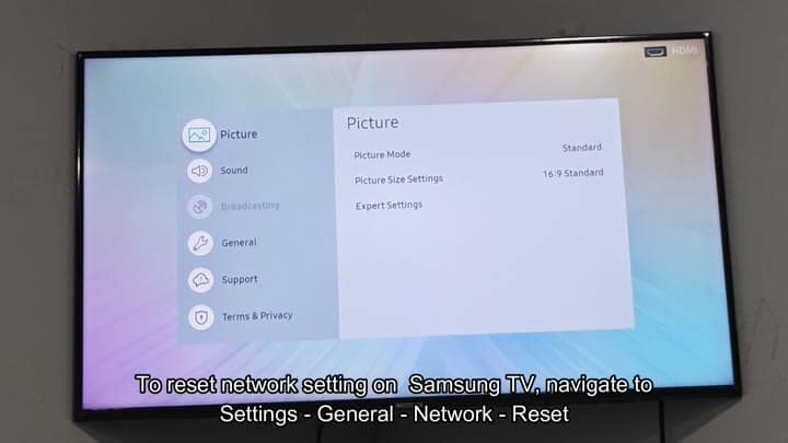 TV Settings menu with Picture selected TV Settings menu with Picture selected