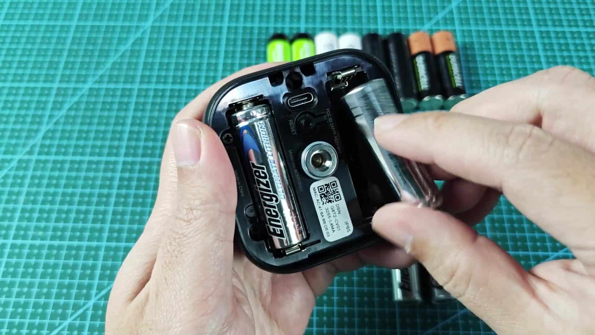 Two Energizer AA batteries installed in camera Two Energizer AA batteries installed in camera