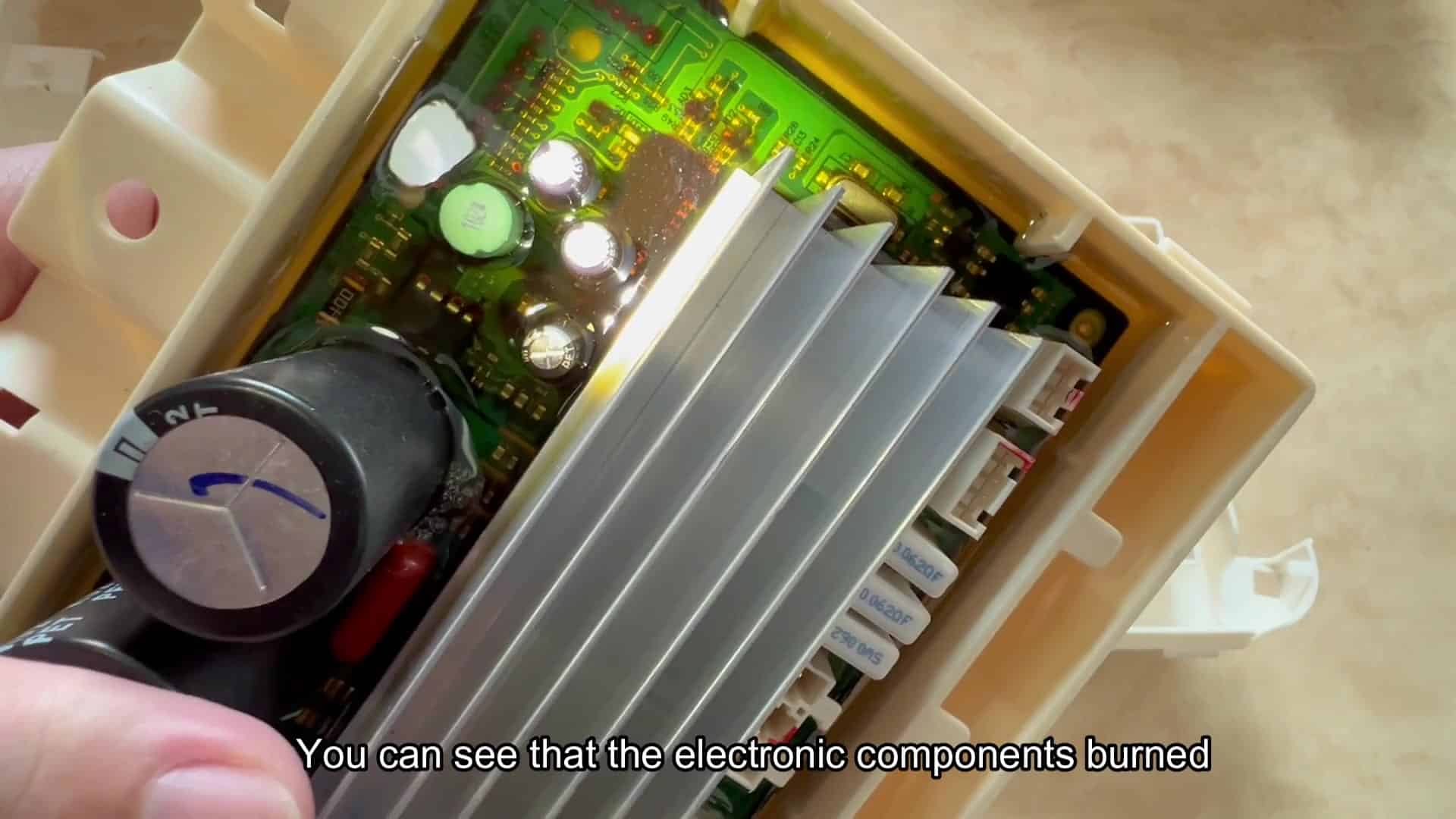 Two modules showing burned parts Two modules showing burned parts