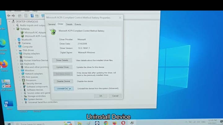 Uninstalling faulty battery driver Uninstalling faulty battery driver