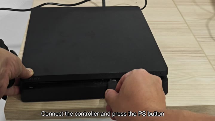 USB cable connecting to PS4 console USB cable connecting to PS4 console