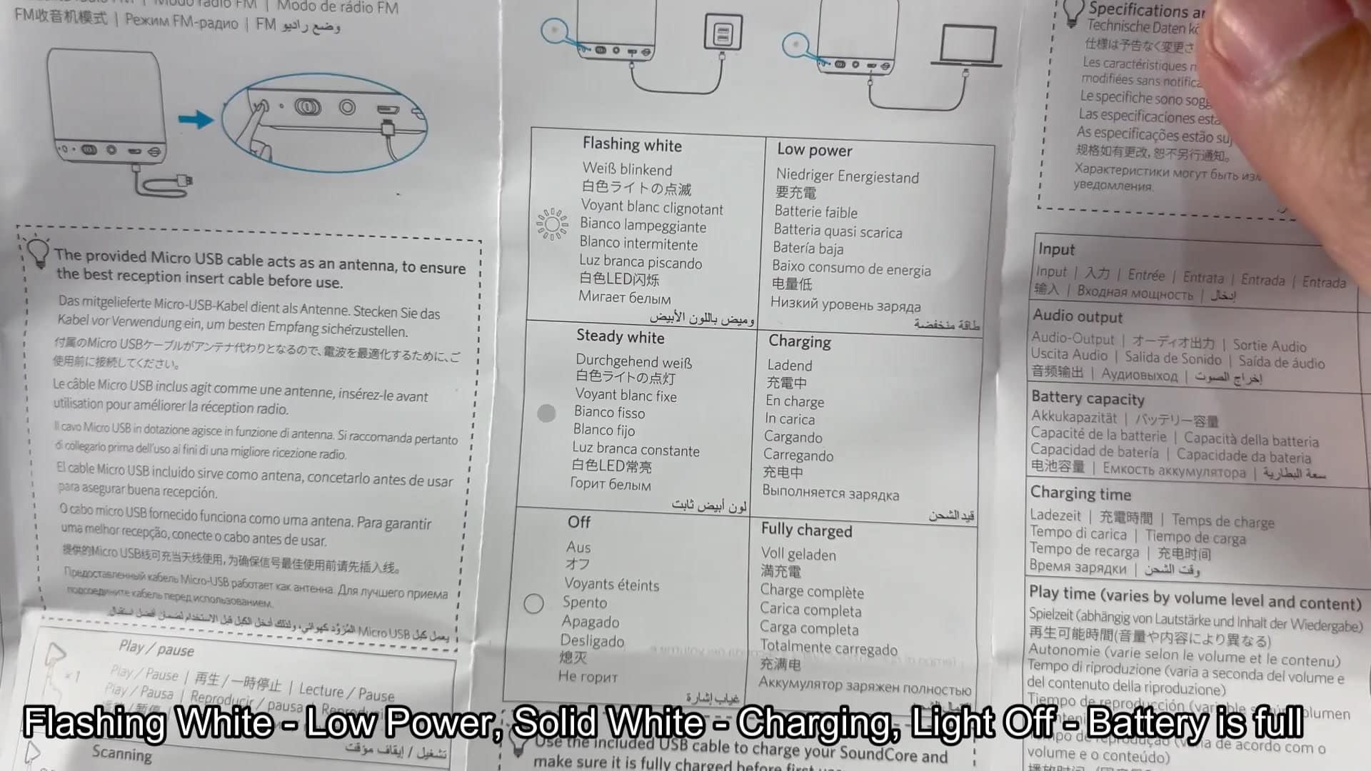 User guide details charging light patterns User guide details charging light patterns