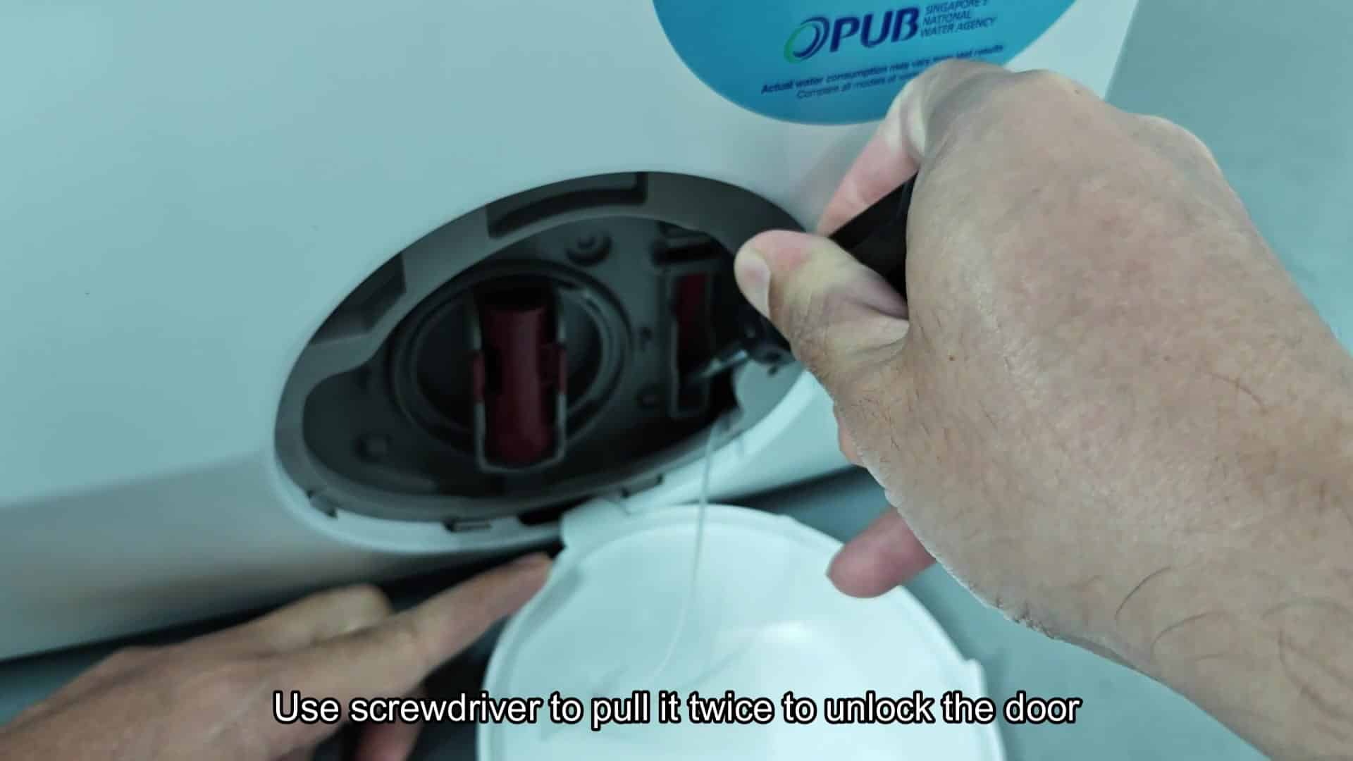 Using screwdriver at latch to unlock door Using screwdriver at latch to unlock door