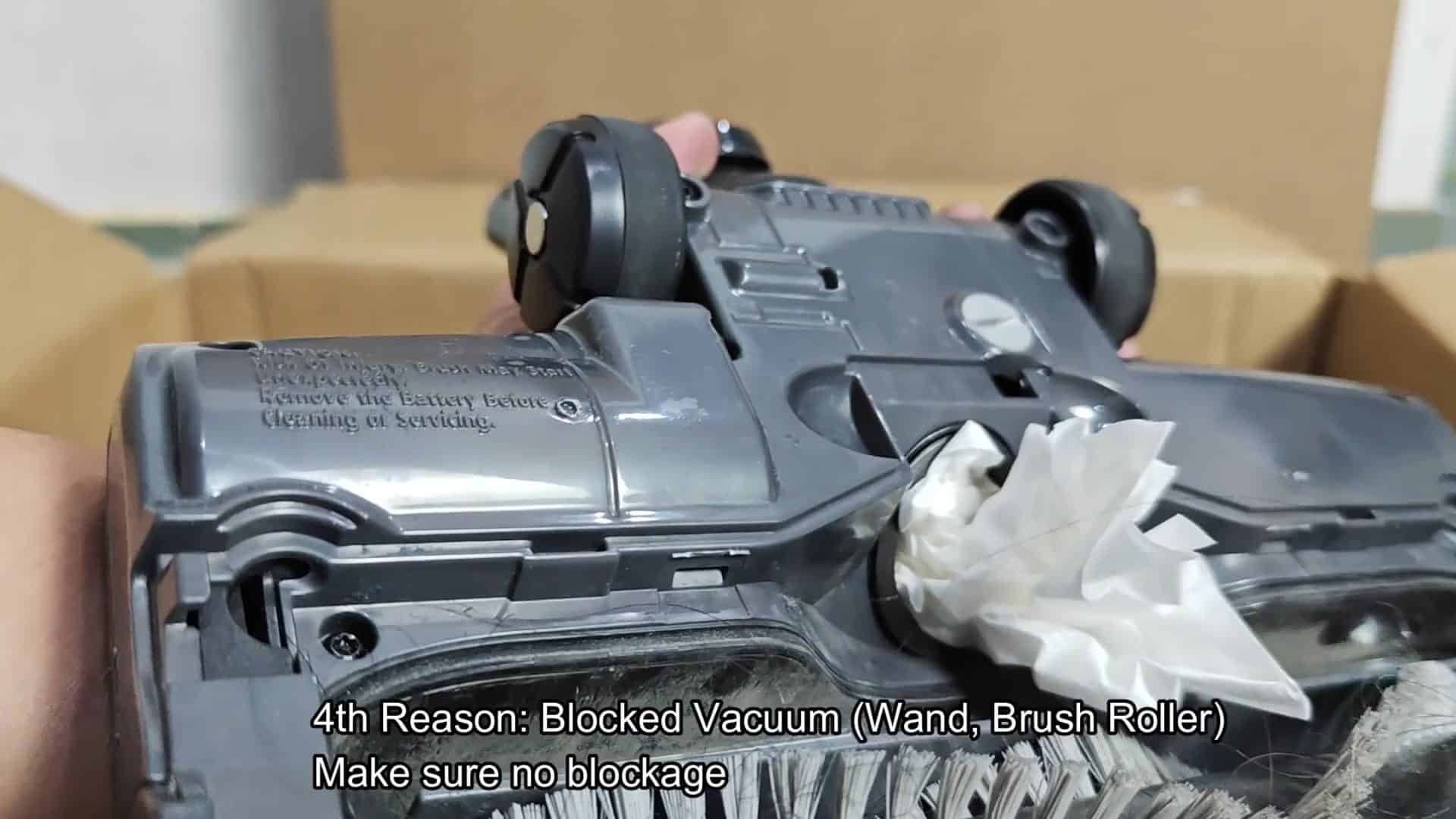 Using screwdriver to check underside intake Using screwdriver to check underside intake