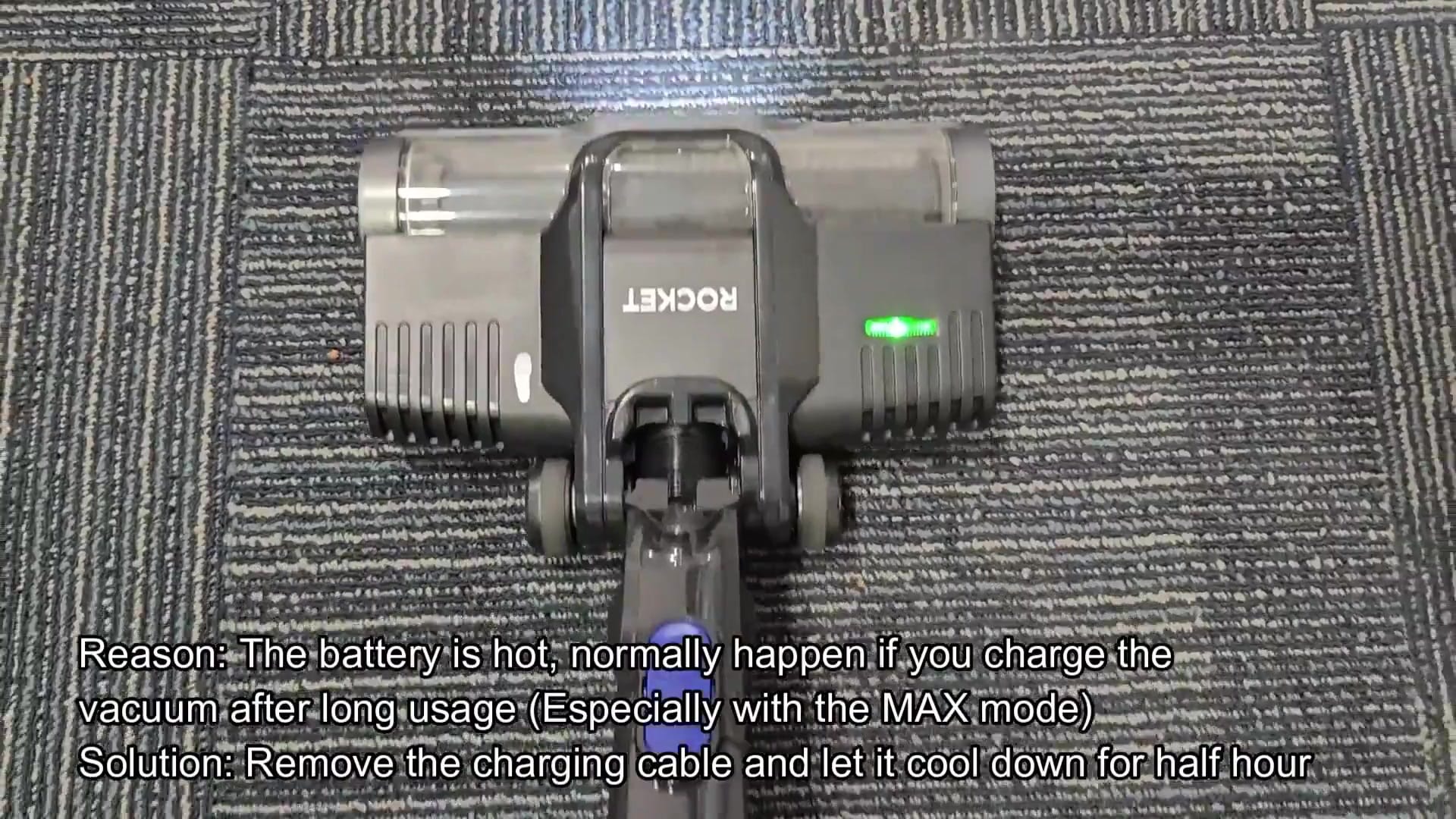 Vacuum handle near charging base Vacuum handle near charging base