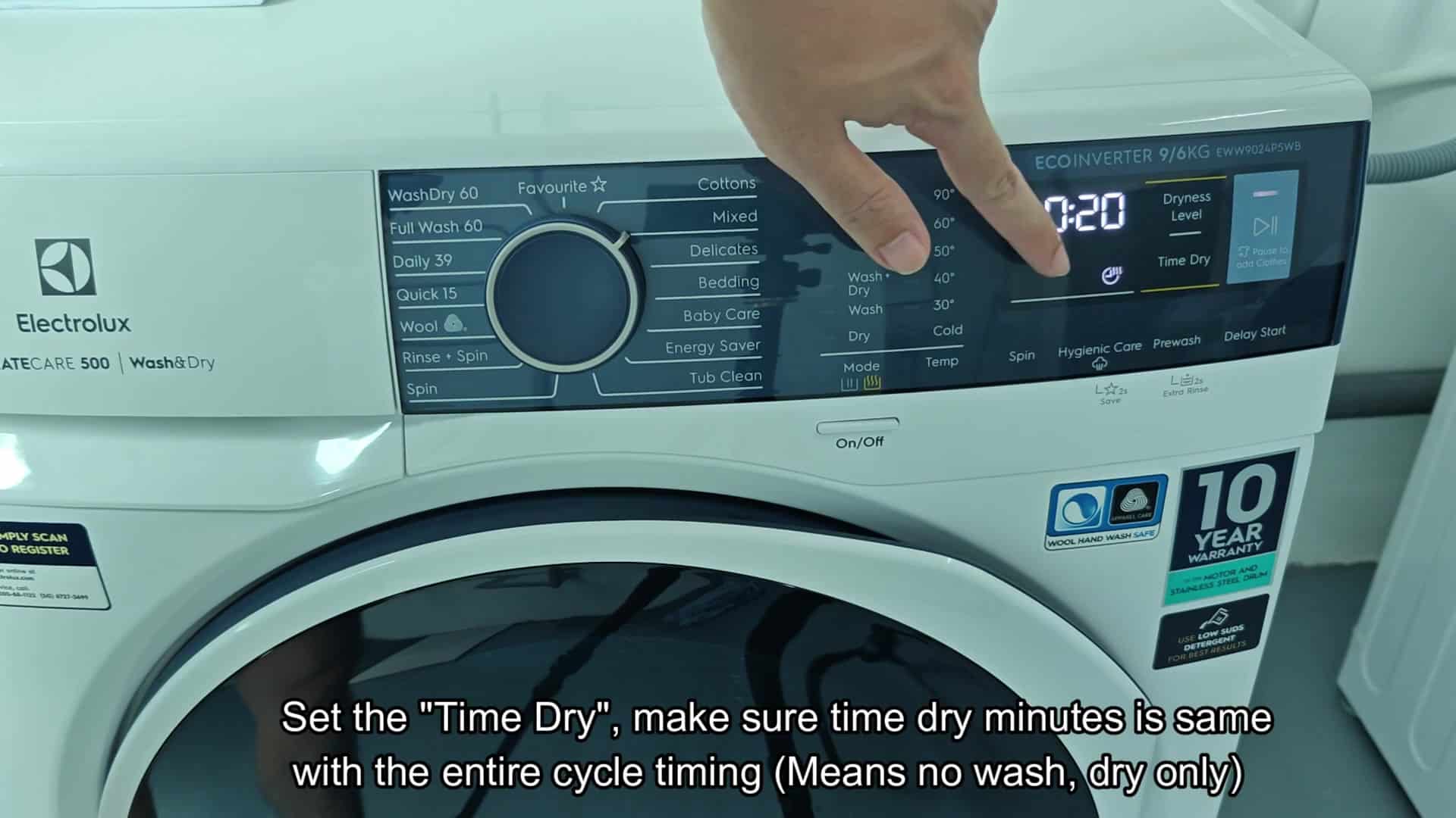 Verify 20 minute time dry duration Verify 20 minute time dry duration