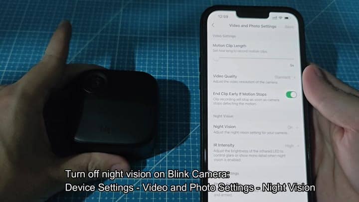 Video photo settings night vision option Video photo settings night vision option