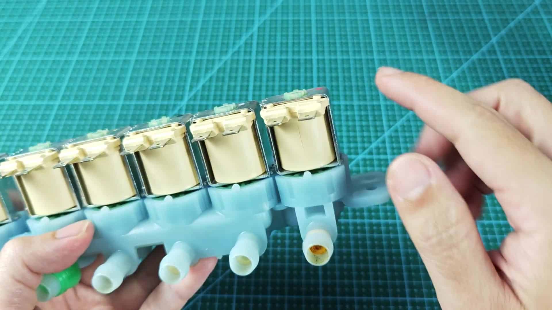 Visible crack around beige solenoid coil surface Visible crack around beige solenoid coil surface