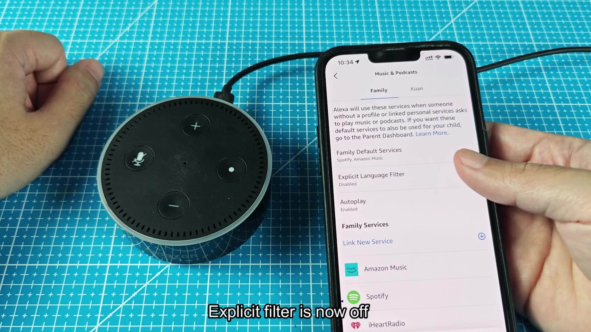 Voice command text to turn on filter Voice command text to turn on filter