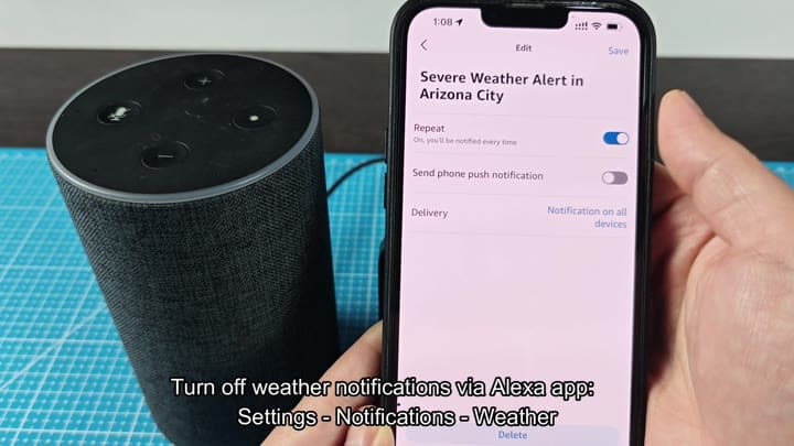 Weather alert settings on phone Weather alert settings on phone
