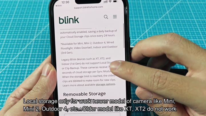 Website listing compatible Blink camera models Website listing compatible Blink camera models