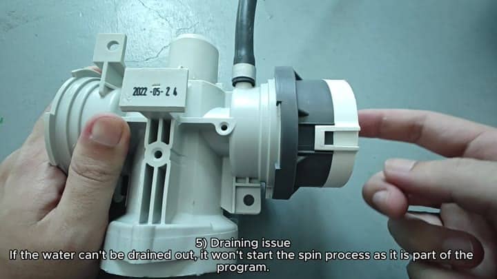 White plastic drain pump assembly White plastic drain pump assembly