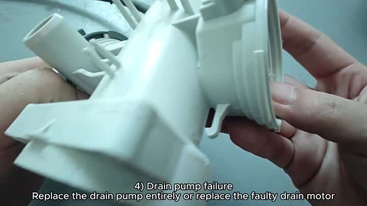 White plastic drain pump interior view White plastic drain pump interior view